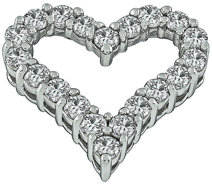 Estate 1.00ct Diamond Heart Pendant