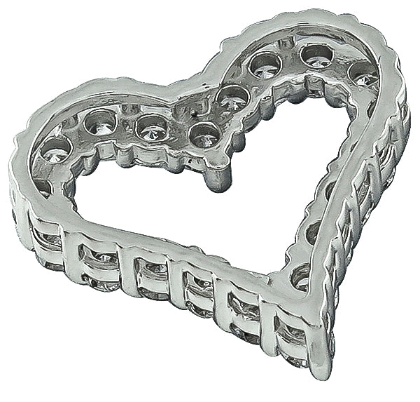 Estate 1.00ct Diamond Heart Pendant