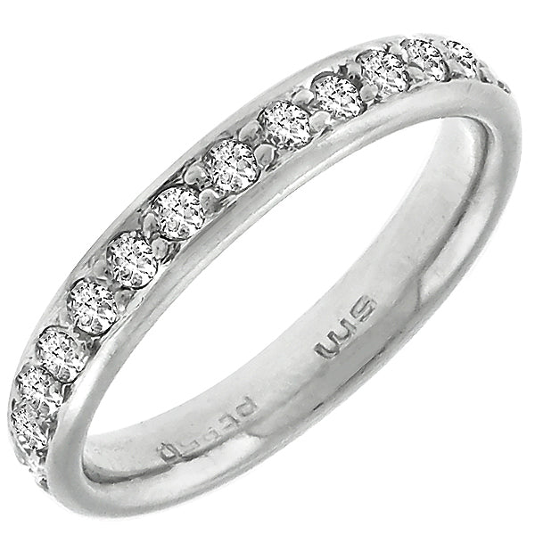 Estate 1.00ct Round Cut Diamond Eternity Platinum Wedding Band