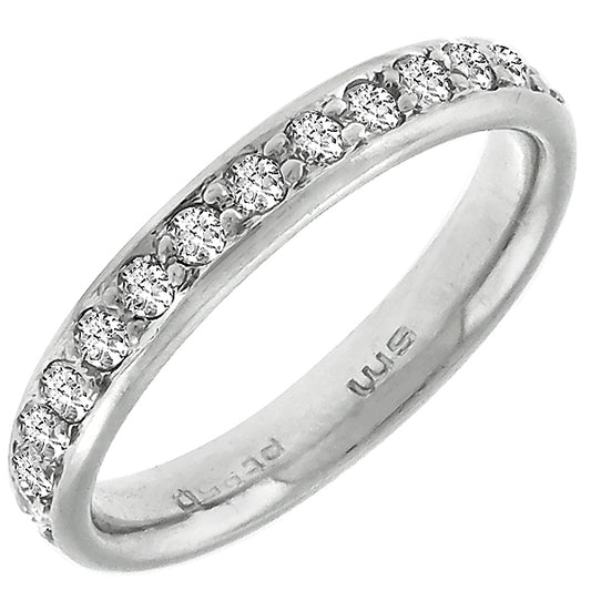 Estate 1.00ct Round Cut Diamond Eternity Platinum Wedding Band