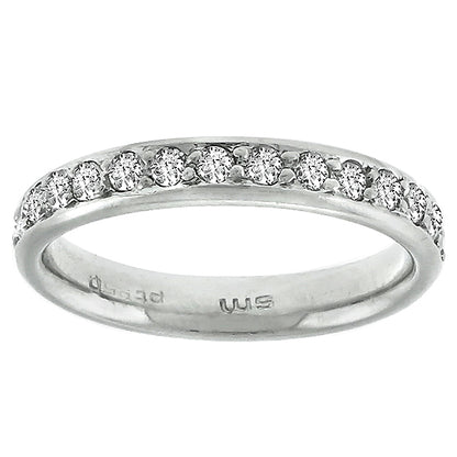Estate 1.00ct Round Cut Diamond Eternity Platinum Wedding Band