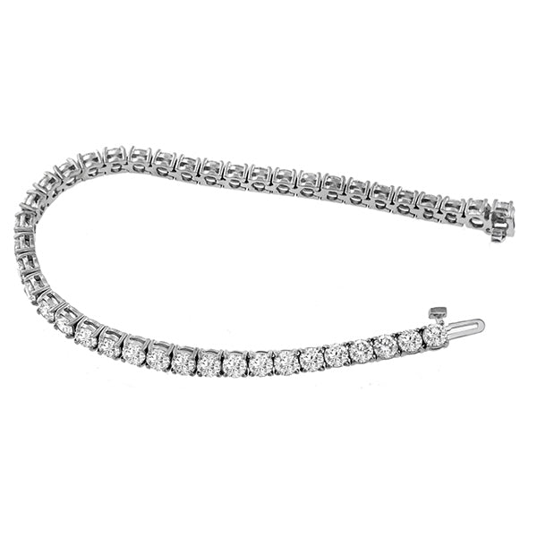 Estate 10.13ct Round Cut Diamond 18k White Gold Tennis Bracelet