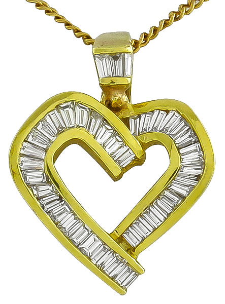 Estate 1.10ct Diamond Heart Pendant