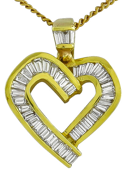 Estate 1.10ct Diamond Heart Pendant