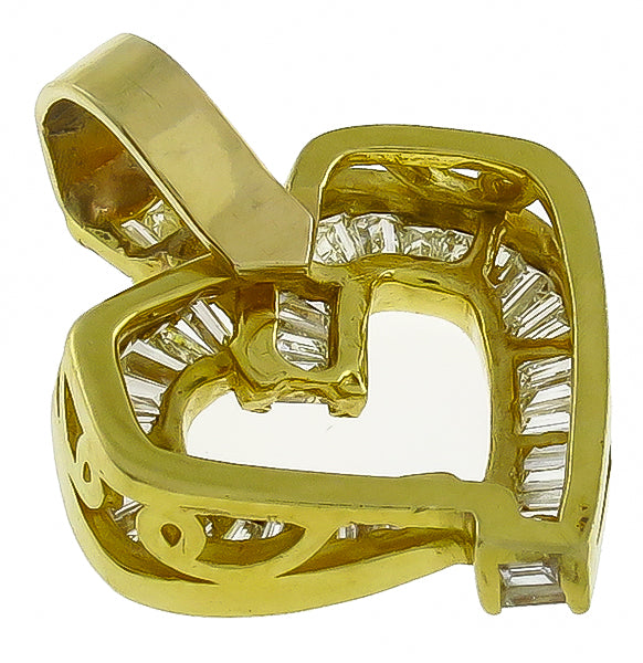 Estate 1.10ct Diamond Heart Pendant