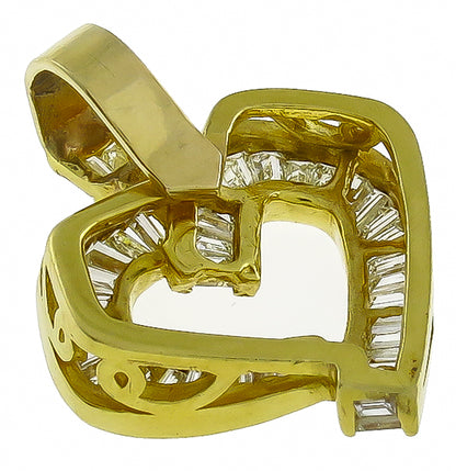 Estate 1.10ct Diamond Heart Pendant