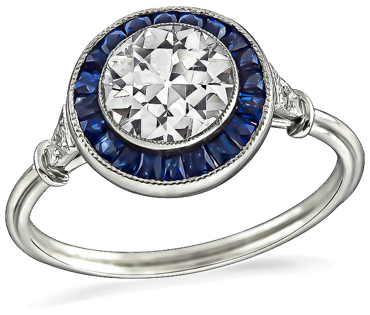 Vintage Art Deco 1.12ct Diamond Engagement Ring