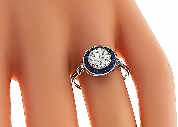 Vintage Art Deco 1.12ct Diamond Engagement Ring