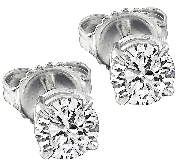 Estate 1.19ct Diamond Stud Earrings