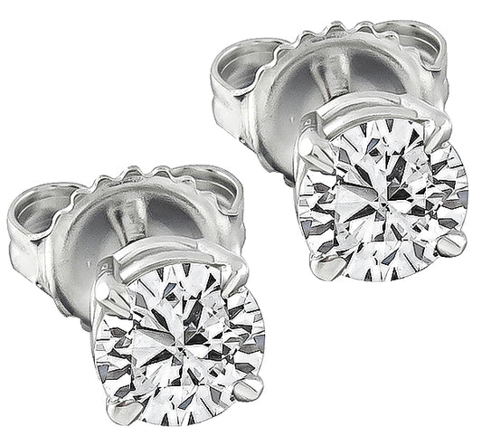 Estate 1.19ct Diamond Stud Earrings