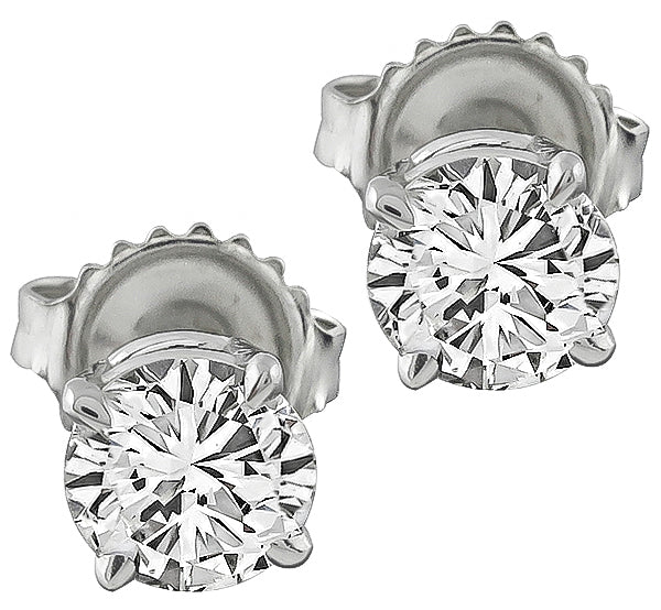 Estate 1.21ct Diamond Stud Earrings