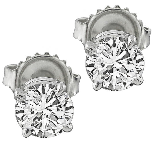 Estate 1.21ct Diamond Stud Earrings