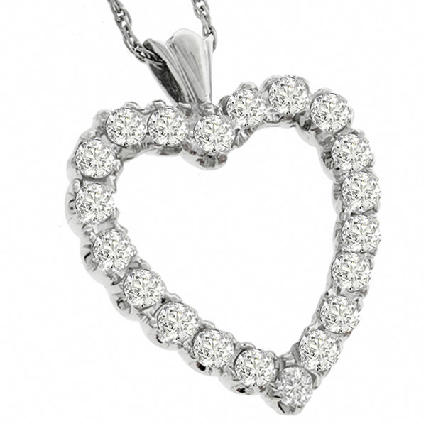Estate 1.40ct Diamond Gold Heart Necklace
