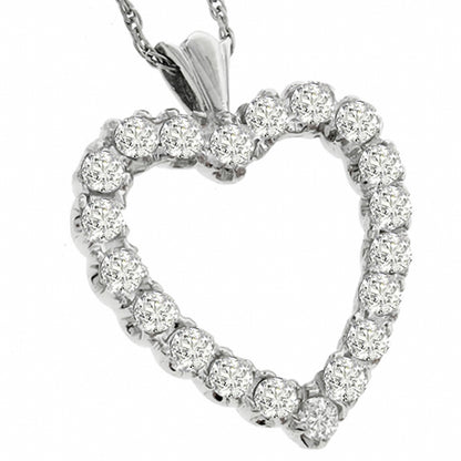 Estate 1.40ct Diamond Gold Heart Necklace