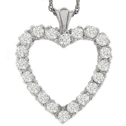 Estate 1.40ct Diamond Gold Heart Necklace