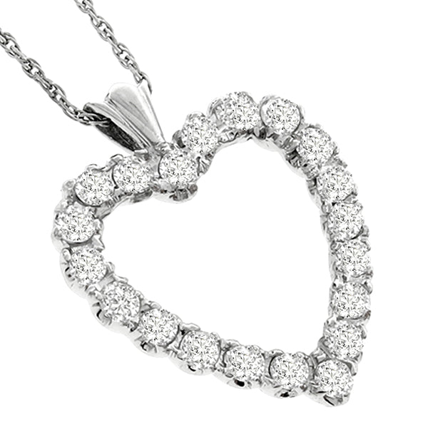 Estate 1.40ct Diamond Gold Heart Necklace