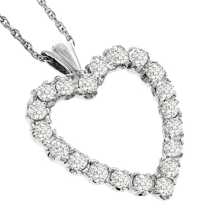Estate 1.40ct Diamond Gold Heart Necklace