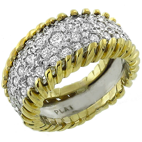 Estate 1.40ct Round Diamond Platinum 18k Yellow Gold Ring