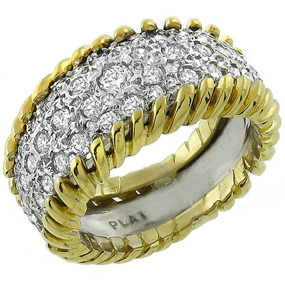 Estate 1.40ct Round Diamond Platinum 18k Yellow Gold Ring