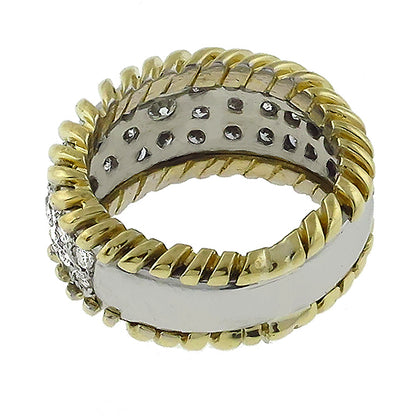 Estate 1.40ct Round Diamond Platinum 18k Yellow Gold Ring