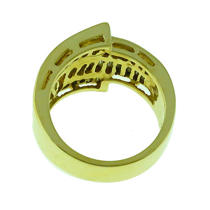 Estate 1.40ct Tapered & Straight Baguette Cut Diamond 14k Yellow Gold Ring