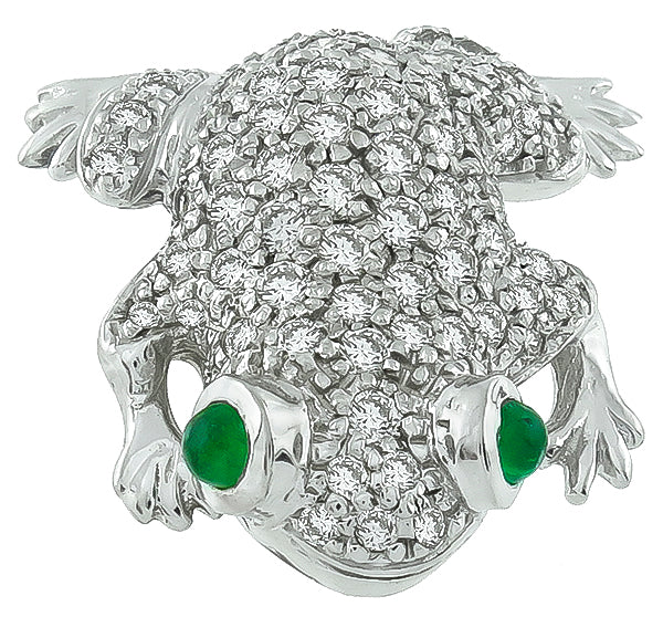 Estate 1.50ct Diamond Frog Pin