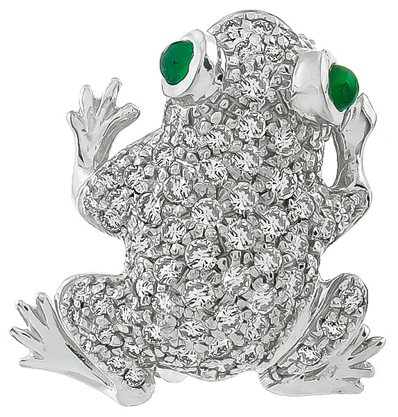 Estate 1.50ct Diamond Frog Pin