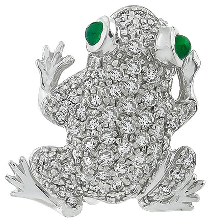 Estate 1.50ct Diamond Frog Pin