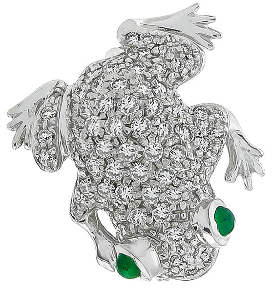 Estate 1.50ct Diamond Frog Pin