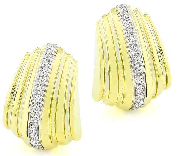 Estate 1.50ct Diamond Gold Earrings