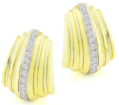 Estate 1.50ct Diamond Gold Earrings