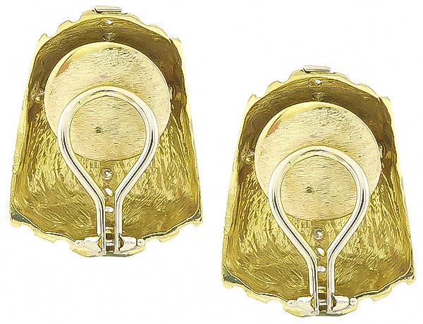 Estate 1.50ct Diamond Gold Earrings