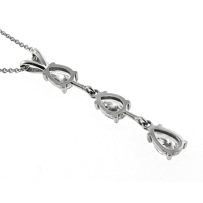 Estate 1.50ct Pear Shape Diamond 14k White Gold Necklace