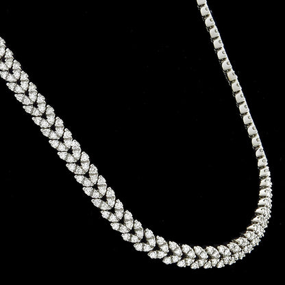 Estate 15.50ct Diamond Cluster Chevron Necklace