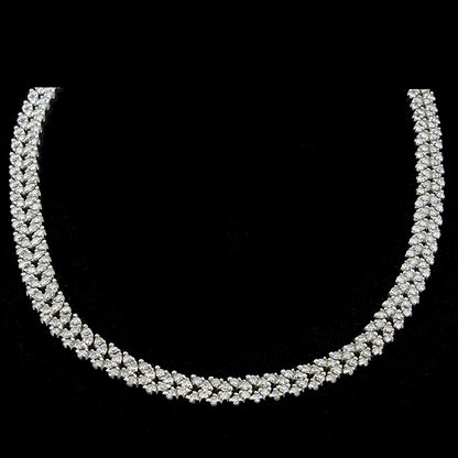 Estate 15.50ct Diamond Cluster Chevron Necklace