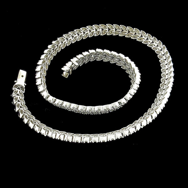 Estate 15.50ct Diamond Cluster Chevron Necklace