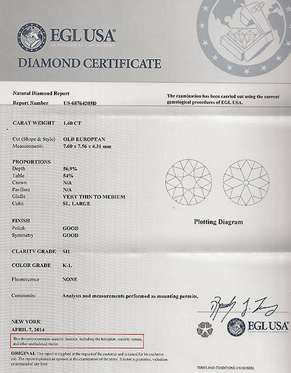 Estate 1.60ct Diamond Engagement Ring