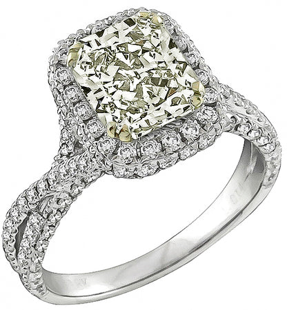 Estate 1.78ct Fancy Light Yellow Diamond Engagement Ring