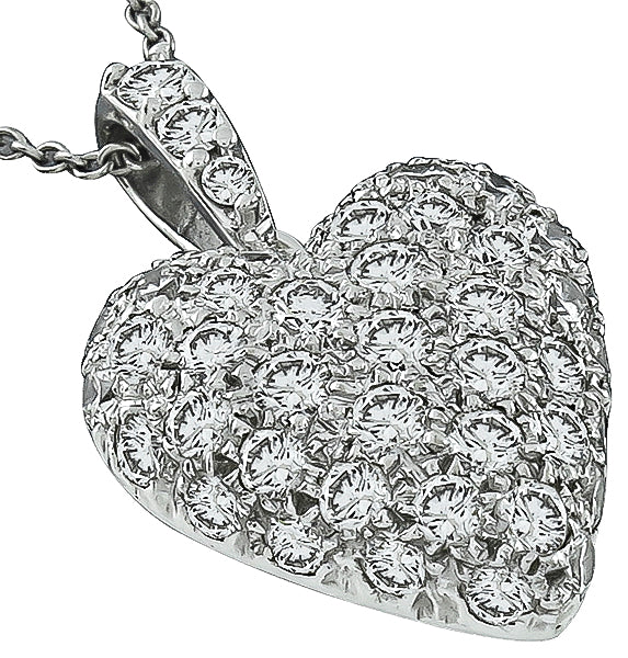 Estate 2.00ct Diamond Heart Pendant
