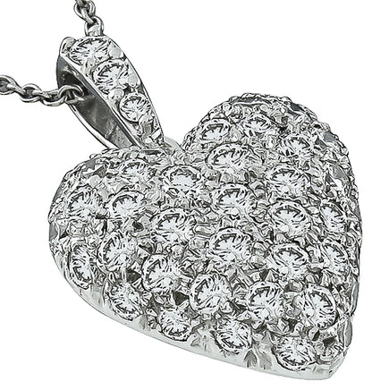 Estate 2.00ct Diamond Heart Pendant