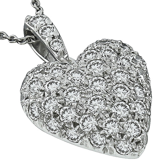 Estate 2.00ct Diamond Heart Pendant