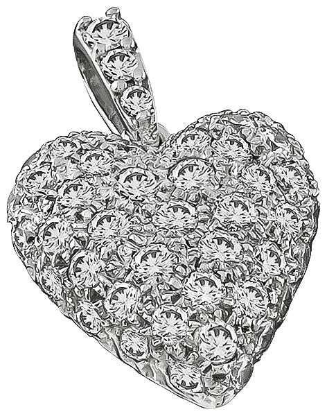 Estate 2.00ct Diamond Heart Pendant