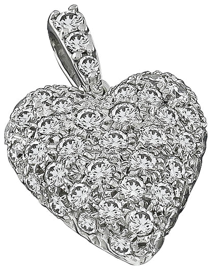 Estate 2.00ct Diamond Heart Pendant