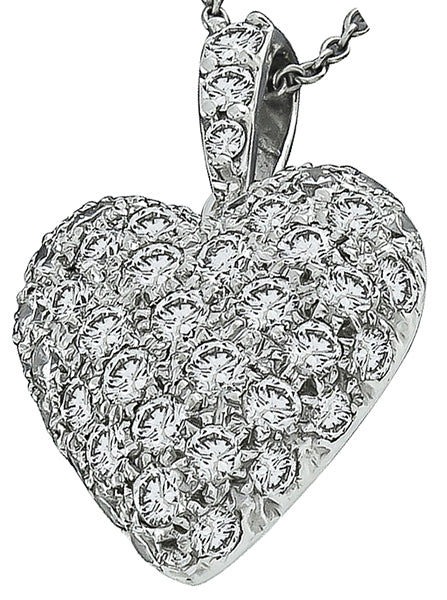 Estate 2.00ct Diamond Heart Pendant