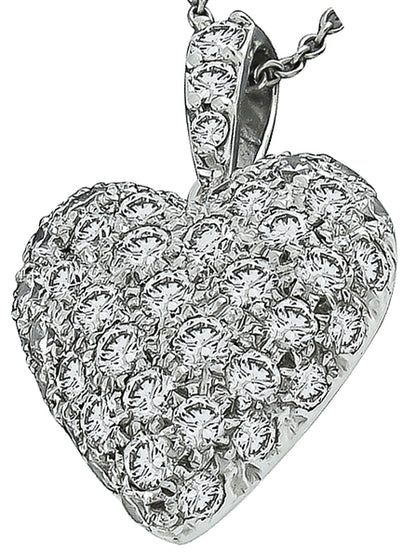 Estate 2.00ct Diamond Heart Pendant