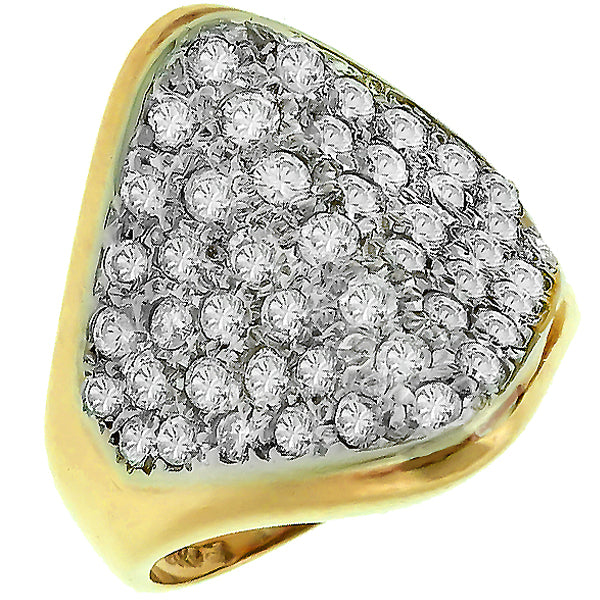 Estate 2.00ct Round Cut Diamond 14k Yellow Gold Ring