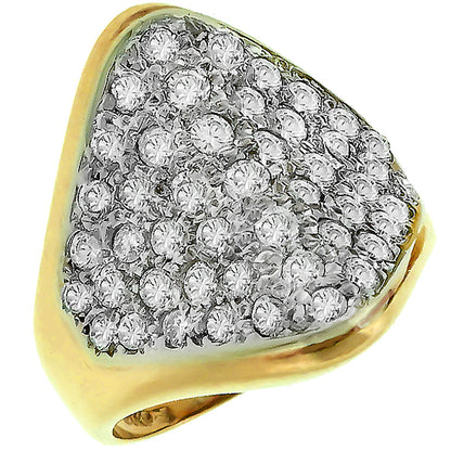 Estate 2.00ct Round Cut Diamond 14k Yellow Gold Ring