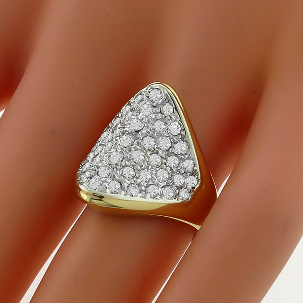 Estate 2.00ct Round Cut Diamond 14k Yellow Gold Ring