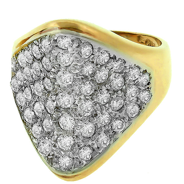Estate 2.00ct Round Cut Diamond 14k Yellow Gold Ring
