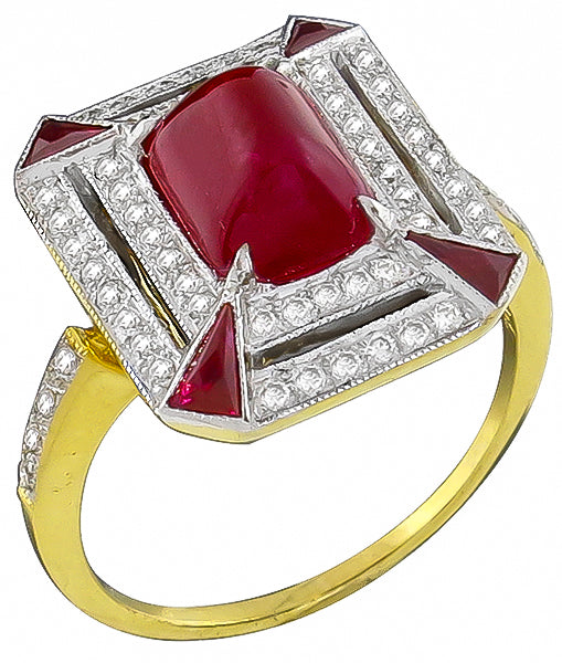 Estate 2.23ct Ruby 0.30ct Diamond Ring